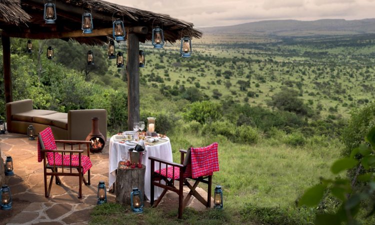 Romantic dinner set up for a Honeymoon safari in Tanzania
